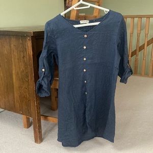 Dark blue linen tunic